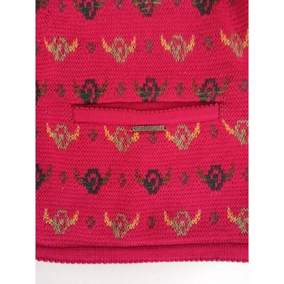 VTG Geiger Cardigan Sweater 100% Fine Virgin Wool Austria Silver Buttons Sz 42/M - Picture 6 of 10